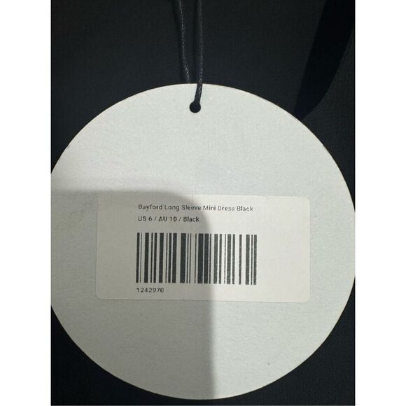Princess Polly Bayford Long Sleeve Mini Dress Black US Size 6 NWT New - Picture 7 of 12